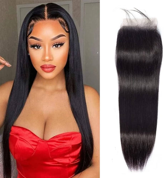 Brazilian Silky Straight 4x4 Transparent Closure