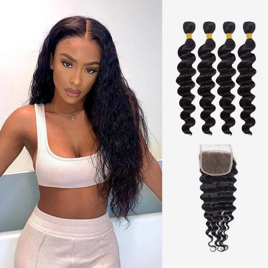 Brazilian Loose Wave 4x4 Transparent Closure