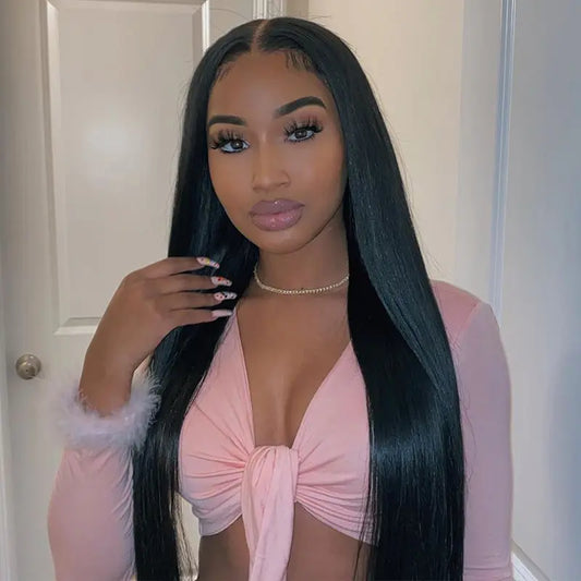 Straight 4x4 Transparent Closure Wig